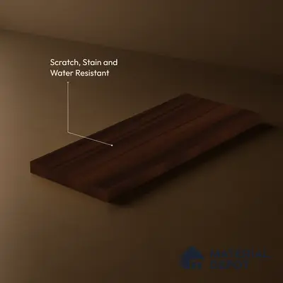 Wooden Look LM 23616 (SF 7297) Dark Walnut 8 ft x 4 ft Suede Finish Decorative Laminate - 1 mm | Suitable for TV Unit, Wardrobe, Kitchen Cabinets