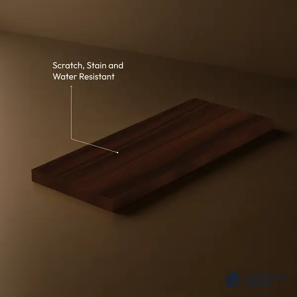 Wooden Look LM 23616 (SF 7297) Dark Walnut 8 ft x 4 ft Suede Finish Decorative Laminate - 1 mm | Suitable for TV Unit, Wardrobe, Kitchen Cabinets