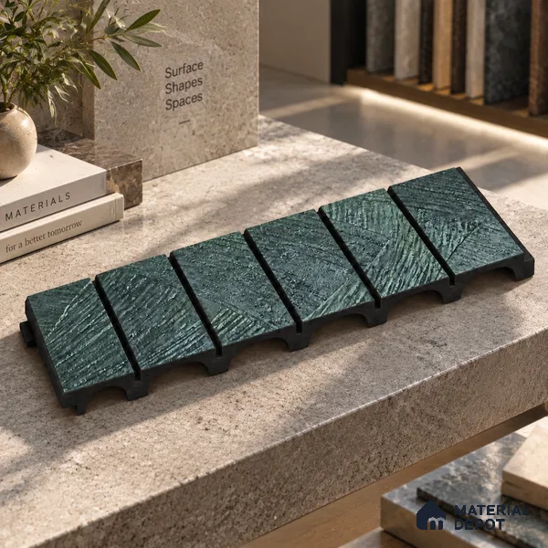 PN 06990 Cement Look Louver1 9.5 ft x 0.83 ft Texture Finish - 10 mm | Suitable for Feature Wall, TV Unit & Living Room