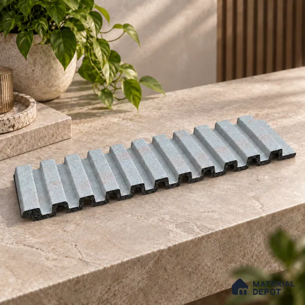 PN 06975 Stone Look Louver1 8 ft x 0.83 ft Texture Finish - 10 mm | Suitable for Feature Wall, TV Unit & Living Room