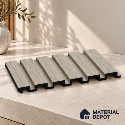 PN 07649 Wood Look Louver 8 ft x 0.83 ft Texture Finish  - 10 mm | Suitable for Feature Wall, TV Unit & Living Room