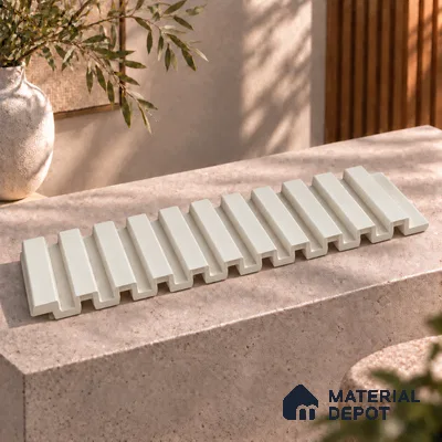 PN 07662 Solid Colors Look Louver 8 ft x 0.83 ft Texture Finish  - 10 mm | Suitable for Feature Wall, TV Unit & Living Room