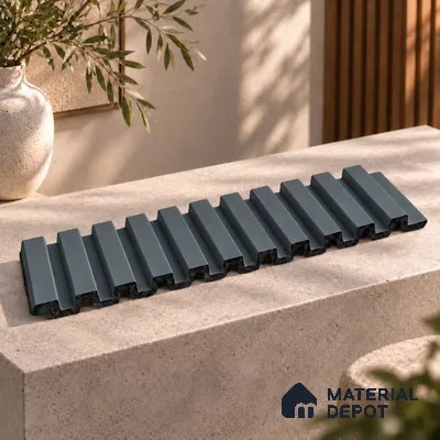 PN 07664 Solid Colors Look Louver 8 ft x 0.83 ft Texture Finish  - 10 mm | Suitable for Feature Wall, TV Unit & Living Room