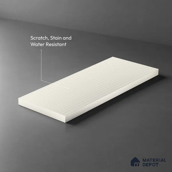 Soft Cream White Fluted Solid Color LM 18333 8 ft x 4 ft Texture Finish Decorative Laminate - 1.25 mm | Suitable for TV Unit,Wardrobe, Kitchen Cabinets