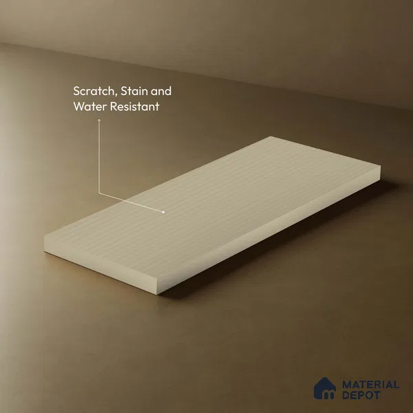 Light Beige Fluted Solid Color LM 18334 8 ft x 4 ft Texture Finish Decorative Laminate - 1.25 mm | Suitable for TV Unit,Wardrobe, Kitchen Cabinets