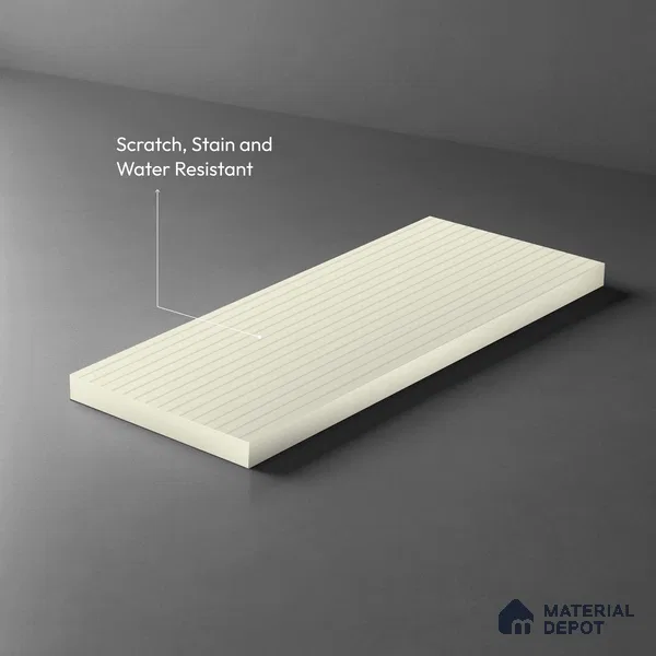 Light Beige Fluted Solid Color LM 18351 8 ft x 4 ft Texture Finish Decorative Laminate - 1.25 mm | Suitable for TV Unit,Wardrobe, Kitchen Cabinets