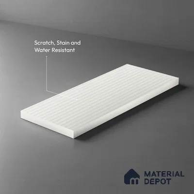 Fluted White Fluted Solid Color LM 18368 8 ft x 4 ft Texture Finish Decorative Laminate - 1.25 mm | Suitable for TV Unit,Wardrobe, Kitchen Cabinets