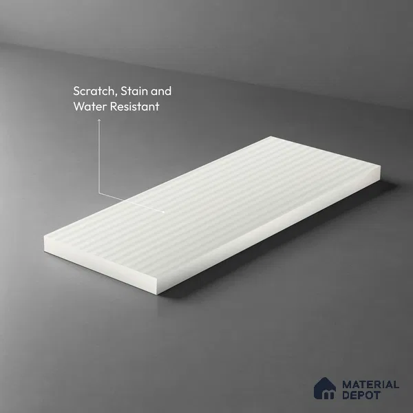 Fluted White Fluted Solid Color LM 18368 8 ft x 4 ft Texture Finish Decorative Laminate - 1.25 mm | Suitable for TV Unit,Wardrobe, Kitchen Cabinets