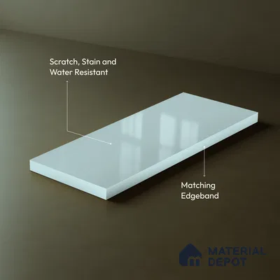 Powder Blue Solid Color Acrylic Laminate LM 24627 8 ft x 4 ft High Gloss Finish - 1.5 mm | Matching Edgeband code - EB 02093 | Suitable for Living Room, Kitchen, Office