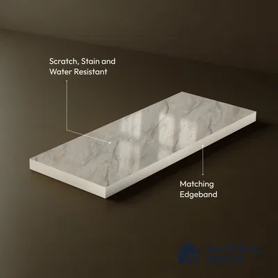 Cream Marble Acrylic Laminate LM 24631 8 ft x 4 ft High Gloss Finish - 1.5 mm | Suitable for TV Unit, Wardrobe, Cabinets