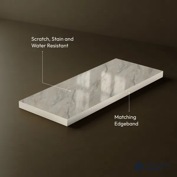 Cream Marble Acrylic Laminate LM 24631 8 ft x 4 ft High Gloss Finish - 1.5 mm | Suitable for TV Unit, Wardrobe, Cabinets