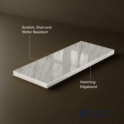 Cream Marble Acrylic Laminate LM 24634 8 ft x 4 ft High Gloss Finish - 1.5 mm | Suitable for TV Unit, Wardrobe, Cabinets