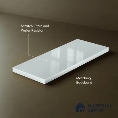 Powder Blue Solid Color Acrylic Laminate LM 24639 8 ft x 4 ft High Gloss Finish - 1.5 mm | Matching Edgeband code - EB 02099 | Suitable for Living Room, Kitchen, Office