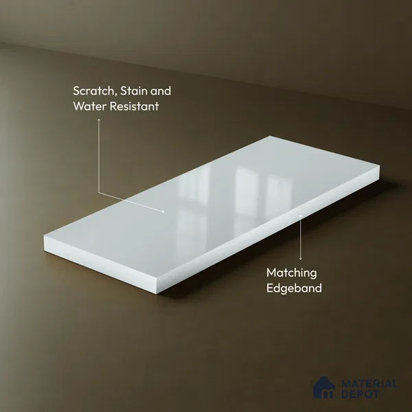Powder Blue Solid Color Acrylic Laminate LM 24639 8 ft x 4 ft High Gloss Finish - 1.5 mm | Matching Edgeband code - EB 02099 | Suitable for Living Room, Kitchen, Office
