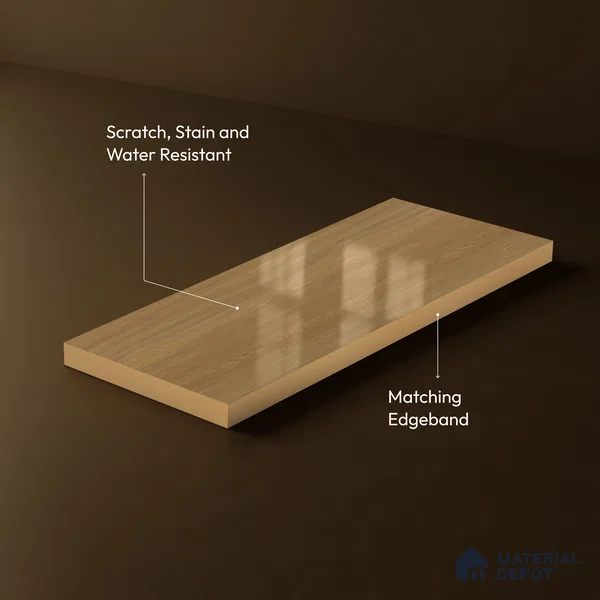 Wooden Look Acrylic Laminate LM 24640 8 ft x 4 ft High Gloss Finish - 1.5 mm | Suitable for TV Unit, Wardrobe, Cabinets