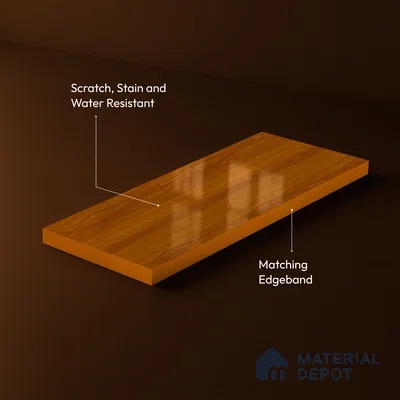 Wooden Look Acrylic Laminate LM 24643 8 ft x 4 ft High Gloss Finish - 1.5 mm | Suitable for TV Unit, Wardrobe, Cabinets