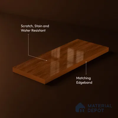 Wooden Look Acrylic Laminate LM 24645 8 ft x 4 ft High Gloss Finish - 1.5 mm | Suitable for TV Unit, Wardrobe, Cabinets