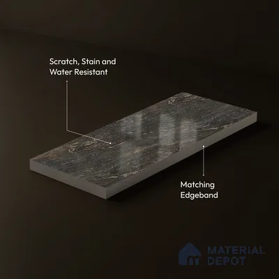 Brown Marble Acrylic Laminate LM 24308 8 ft x 4 ft High Gloss Finish - 1.5 mm | Suitable for TV Unit, Wardrobe, Cabinets