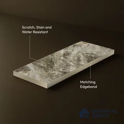 Brown Marble Acrylic Laminate LM 24313 8 ft x 4 ft High Gloss Finish - 1.5 mm | Suitable for TV Unit, Wardrobe, Cabinets