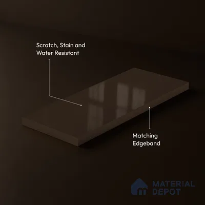 Espresso Brown Solid Color Acrylic Laminate LM 24333 8 ft x 4 ft High Gloss Finish - 1.5 mm | Matching Edgeband code - EB 02123 | Suitable for Living Room, Kitchen, Office