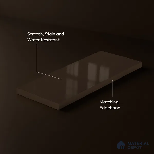 Espresso Brown Solid Color Acrylic Laminate LM 24333 8 ft x 4 ft High Gloss Finish - 1.5 mm | Matching Edgeband code - EB 02123 | Suitable for Living Room, Kitchen, Office