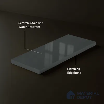 Deep Olive Green Solid Color Acrylic Laminate LM 24335 8 ft x 4 ft High Gloss Finish - 1.5 mm | Matching Edgeband code - EB 02125 | Suitable for Living Room, Kitchen, Office