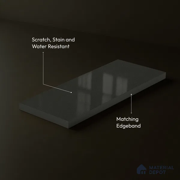 Deep Forest Green Solid Color Acrylic Laminate LM 24336 8 ft x 4 ft High Gloss Finish - 1.5 mm | Matching Edgeband code - EB 02126 | Suitable for Living Room, Kitchen, Office