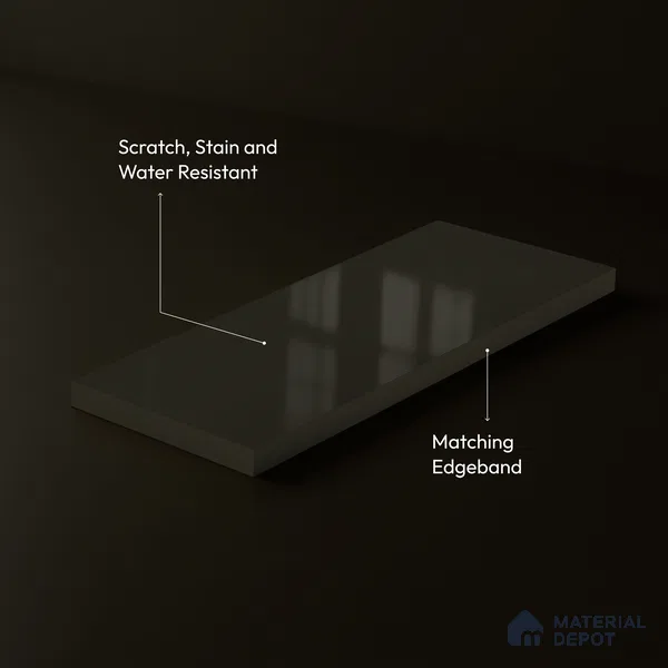 Espresso Brown Solid Color Acrylic Laminate LM 24349 8 ft x 4 ft High Gloss Finish - 1.5 mm | Matching Edgeband code - EB 02131 | Suitable for Living Room, Kitchen, Office