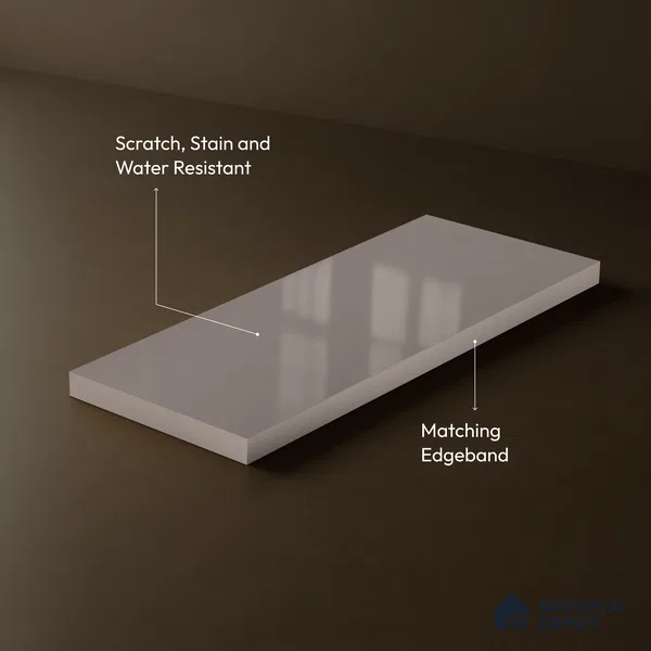 Taupe Purple Solid Color Acrylic Laminate LM 24355 8 ft x 4 ft High Gloss Finish - 1.5 mm | Matching Edgeband code - EB 02133 | Suitable for Living Room, Kitchen, Office