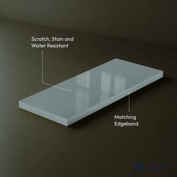 Slate Blue Solid Color Acrylic Laminate LM 24359 8 ft x 4 ft High Gloss Finish - 1.5 mm | Matching Edgeband code - EB 02135 | Suitable for Living Room, Kitchen, Office