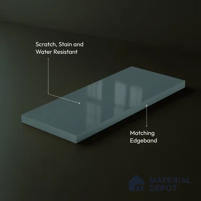 Slate Blue Solid Color Acrylic Laminate LM 24361 8 ft x 4 ft High Gloss Finish - 1.5 mm | Matching Edgeband code - EB 02136 | Suitable for Living Room, Kitchen, Office