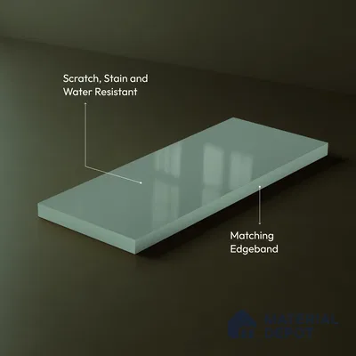 Muted Teal Blue Solid Color Acrylic Laminate LM 24539 8 ft x 4 ft High Gloss Finish - 1.5 mm | Matching Edgeband code - EB 02108 | Suitable for Living Room, Kitchen, Office