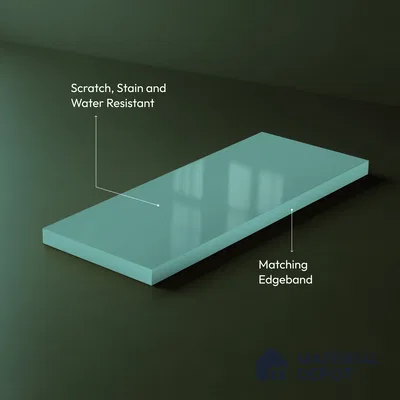 Tiffany Blue Solid Color Acrylic Laminate LM 24540 8 ft x 4 ft High Gloss Finish - 1.5 mm | Matching Edgeband code - EB 02074 | Suitable for Living Room, Kitchen, Office