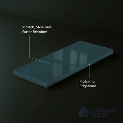 Slate Blue Solid Color Acrylic Laminate LM 24541 8 ft x 4 ft High Gloss Finish - 1.5 mm | Matching Edgeband code - EB 02072 | Suitable for Living Room, Kitchen, Office