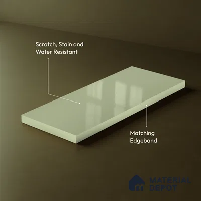 Seafoam Green Solid Color Acrylic Laminate LM 24545 8 ft x 4 ft High Gloss Finish - 1.5 mm | Matching Edgeband code - EB 02078 | Suitable for Living Room, Kitchen, Office