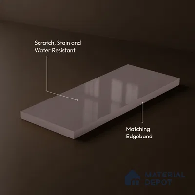 Taupe Brown Solid Color Acrylic Laminate LM 24547 8 ft x 4 ft High Gloss Finish - 1.5 mm | Matching Edgeband code - EB 02089 | Suitable for Living Room, Kitchen, Office
