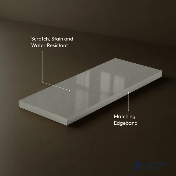 White Acrylic Laminate LM 24551 8 ft x 4 ft High Gloss Finish - 1.5 mm | Matching Edgeband code - EB 02111 | Suitable for TV Unit, Wardrobe, Cabinets