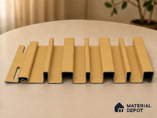 Honey Maple 10 ft x 0.89 ft (3060x270 mm) Stripes Design Interior & Exterior Wall & Ceiling Panel - 20 mm | Suitable for Balcony, Facade & Open Area | Width is Subjected to 5% Variation