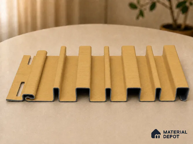 Honey Maple 10 ft x 0.89 ft (3060x270 mm) Stripes Design Interior & Exterior Wall & Ceiling Panel - 20 mm | Suitable for Balcony, Facade & Open Area | Width is Subjected to 5% Variation