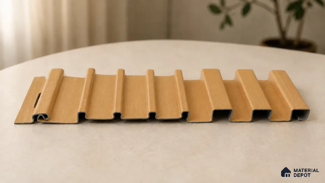 Honey Maple 10 ft x 0.89 ft (3060x270 mm) Unic Design Interior & Exterior Wall & Ceiling Panel - 15 mm | Suitable for Balcony, Facade & Open Area | Width is Subjected to 5% Variation