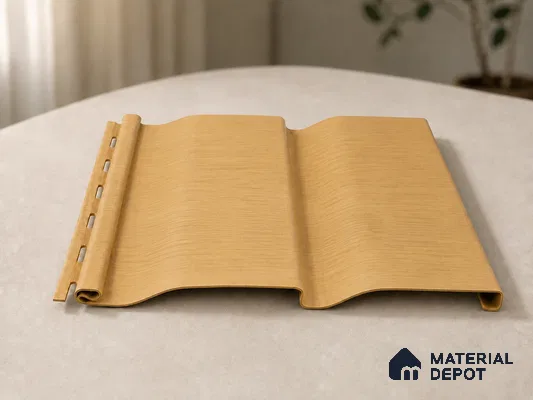 Honey Maple 10 ft x 0.89 ft (3060x270 mm) Wave Design Interior & Exterior Wall & Ceiling Panel - 16 mm | Suitable for Balcony, Facade & Open Area | Width is Subjected to 5% Variation