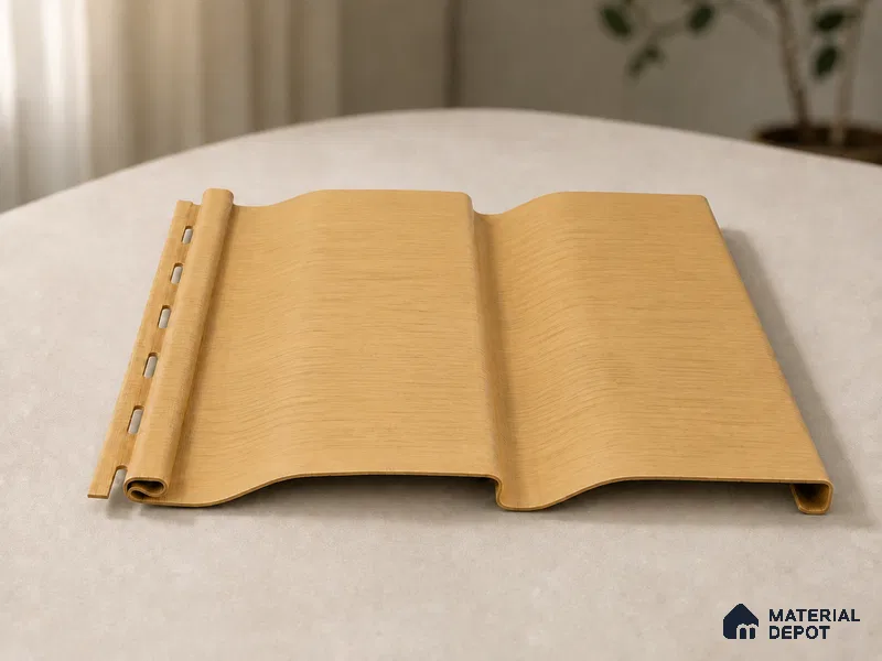 Honey Maple 10 ft x 0.89 ft (3060x270 mm) Wave Design Interior & Exterior Wall & Ceiling Panel - 16 mm | Suitable for Balcony, Facade & Open Area | Width is Subjected to 5% Variation