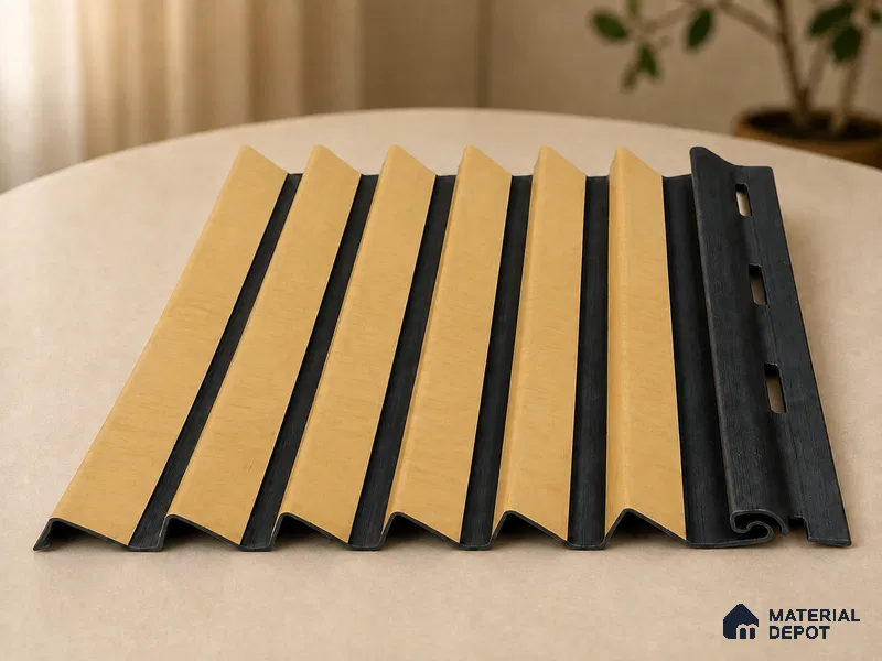 Honey Maple 10 ft x 0.85 ft (3060x260 mm) Prism Dual Tone Design Interior & Exterior Wall & Ceiling Panel - 21 mm | Suitable for Balcony, Facade & Open Area | Width is Subjected to 5% Variation
