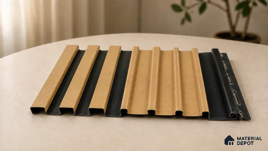 Honey Maple 10 ft x 0.89 ft (3060x270 mm) Unic Dual Tone Design Interior & Exterior Wall & Ceiling Panel - 15 mm | Suitable for Balcony, Facade & Open Area | Width is Subjected to 5% Variation
