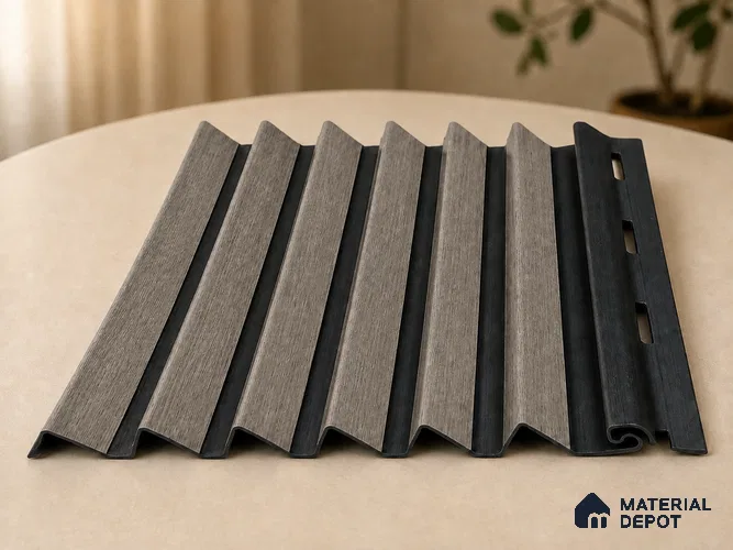 Oak Noir 10 ft x 0.85 ft (3060x260 mm) Prism Dual Tone Design Interior & Exterior Wall & Ceiling Panel - 21 mm | Suitable for Balcony, Facade & Open Area | Width is Subjected to 5% Variation