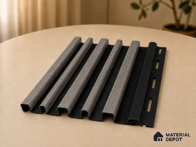 Oak Noir 10 ft x 0.89 ft (3060x270 mm) Stripes Dual Tone Design Interior & Exterior Wall & Ceiling Panel - 20 mm | Suitable for Balcony, Facade & Open Area | Width is Subjected to 5% Variation