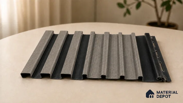 Oak Noir 10 ft x 0.89 ft (3060x270 mm) Unic Dual Tone Design Interior & Exterior Wall & Ceiling Panel - 15 mm | Suitable for Balcony, Facade & Open Area | Width is Subjected to 5% Variation