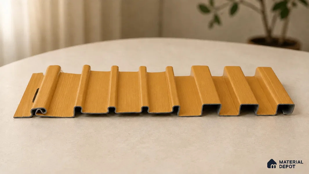 Gold Maple 10 ft x 0.89 ft (3060x270 mm) Unic Design Interior & Exterior Wall & Ceiling Panel - 15 mm | Suitable for Balcony, Facade & Open Area | Width is Subjected to 5% Variation