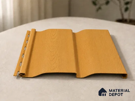 Gold Maple 10 ft x 0.89 ft (3060x270 mm) Wave Design Interior & Exterior Wall & Ceiling Panel - 16 mm | Suitable for Balcony, Facade & Open Area | Width is Subjected to 5% Variation