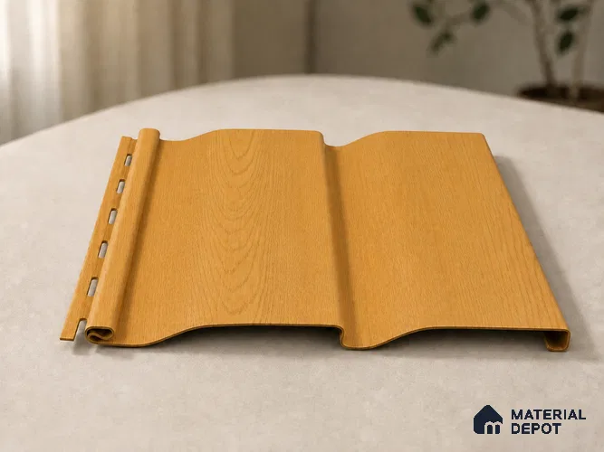 Gold Maple 10 ft x 0.89 ft (3060x270 mm) Wave Design Interior & Exterior Wall & Ceiling Panel - 16 mm | Suitable for Balcony, Facade & Open Area | Width is Subjected to 5% Variation